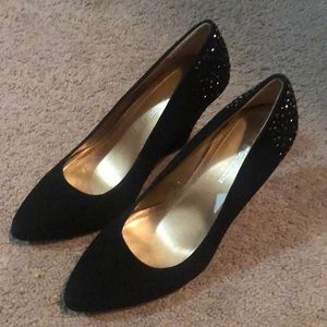 BCBG WEDGED black heels size 6.5 exc condition